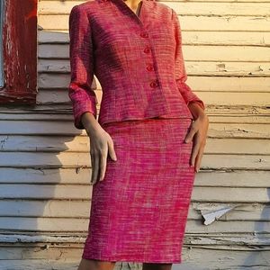 Pink Woven Women's Power Suit